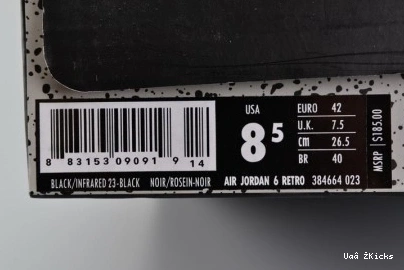 Retro 5627 Infrared 649 Affordable 384664- Black Jordan 6 0623